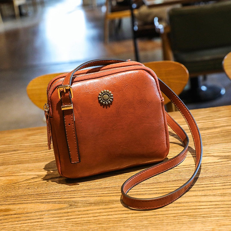 Vintage Style Shoulder Bag Simple Square Crossbody Bags For Women