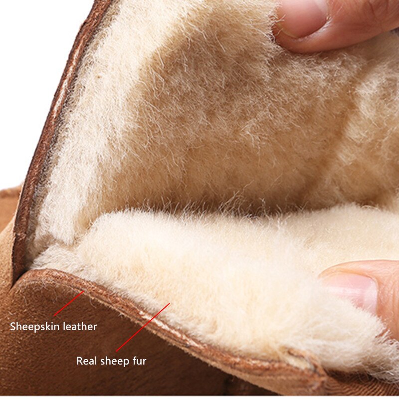Nature wool real fur mini ankle winter Casual women snow boots