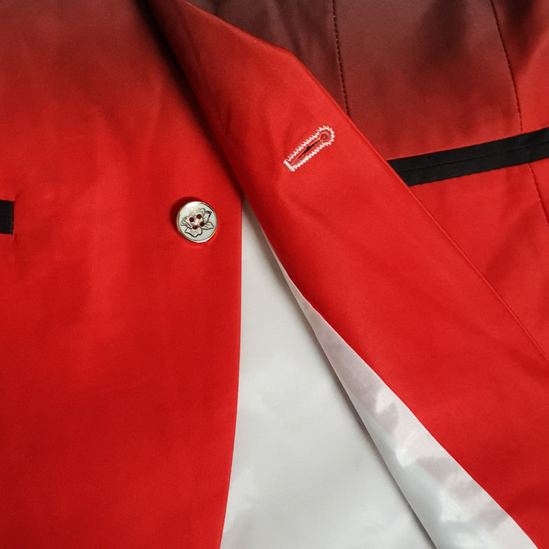 Blazer men Male Gradient suit jacket Masculino Korean Style slim fit