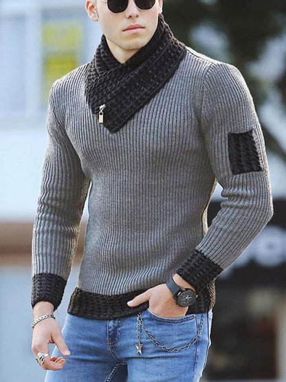 Sweater Turtleneck Men Winter Fashion Vintage Style Sweater Male Slim Fit
