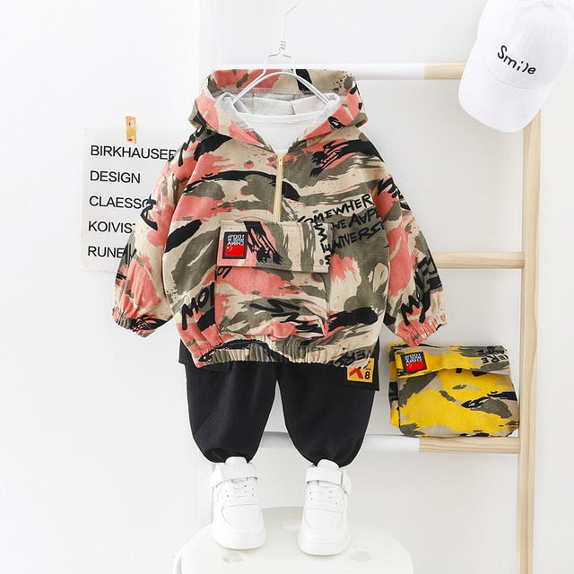 Kid Tracksuit Boy Girl Clothing Set Casual Long Sleeve Letter Zipper