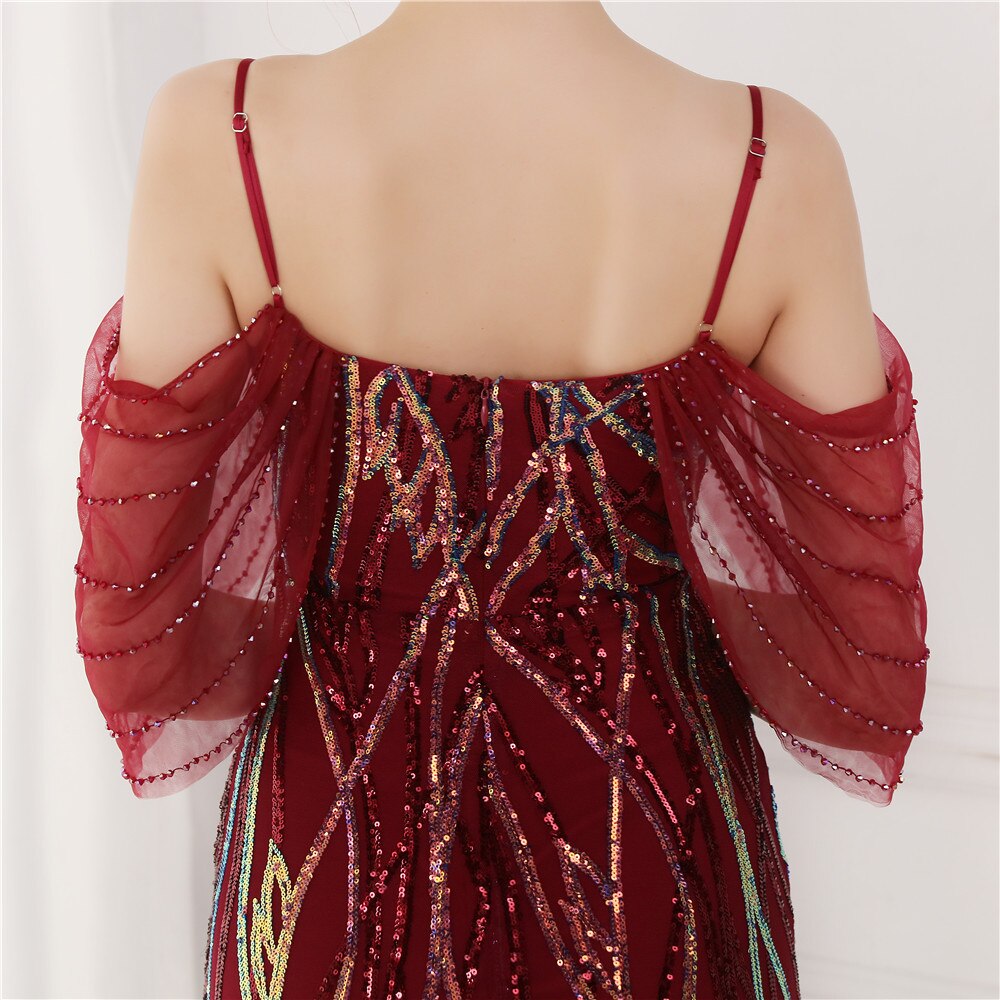 Homecoming Dresses: Spaghetti Strap Sequins Prom Dresses