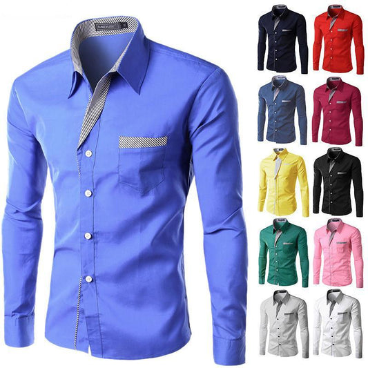 Fashion Camisa Masculina Long Sleeve Shirt Men Slim fit