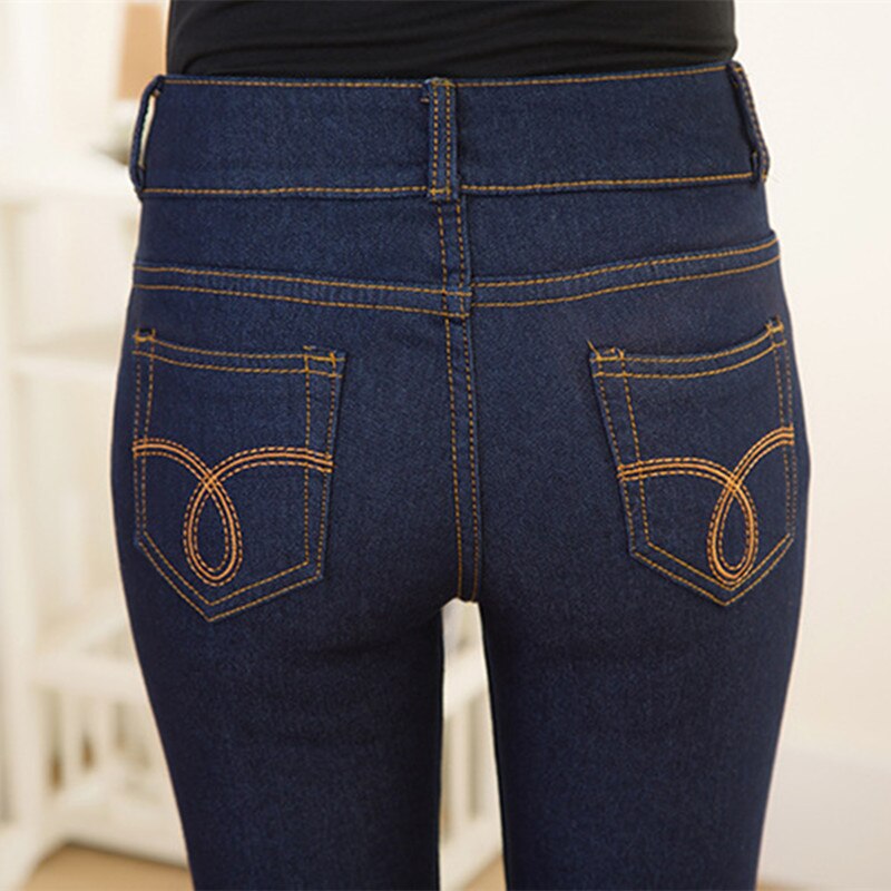 Winter Jeans Women Fleeces Inside Thickening Denim Pants