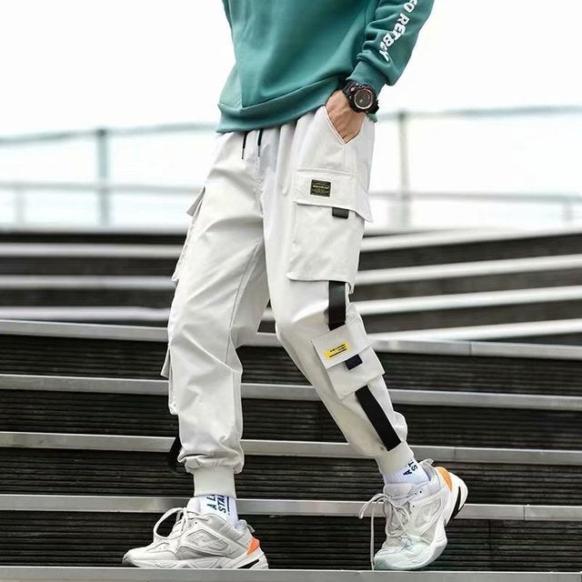 tie-foot overalls men trendy brand trousers ins nine points