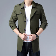 Thoshine Brand Spring Autumn Men Trench Coats Superior Quality Buttons