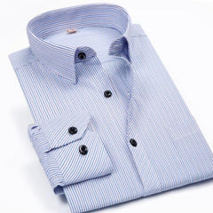 Spring Autumn Men Plaid/Striped Shirts Men