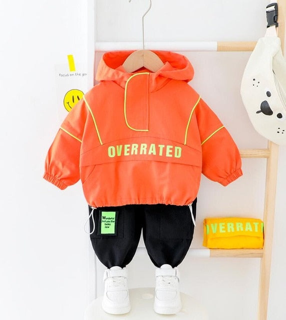 Kid Tracksuit Boy Girl Clothing Set Casual Long Sleeve Letter Zipper
