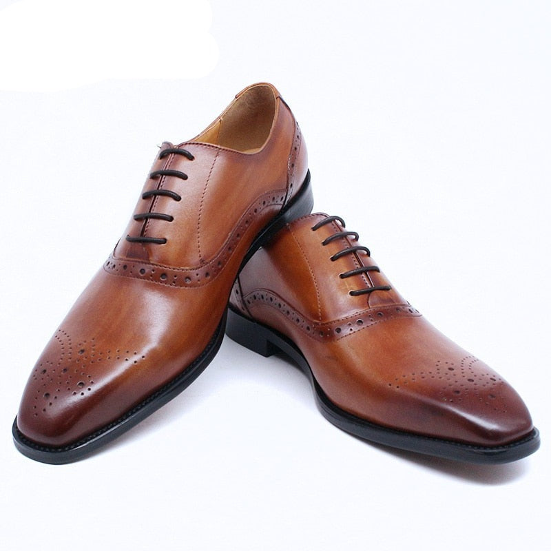 Luxury Men Oxfords Shoes Fashion Brogue Formal Man Shoes