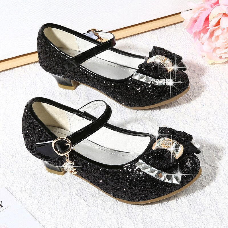 Spring Crystal Children Shoes Girls Princess Shoes Glitter Baby Dance
