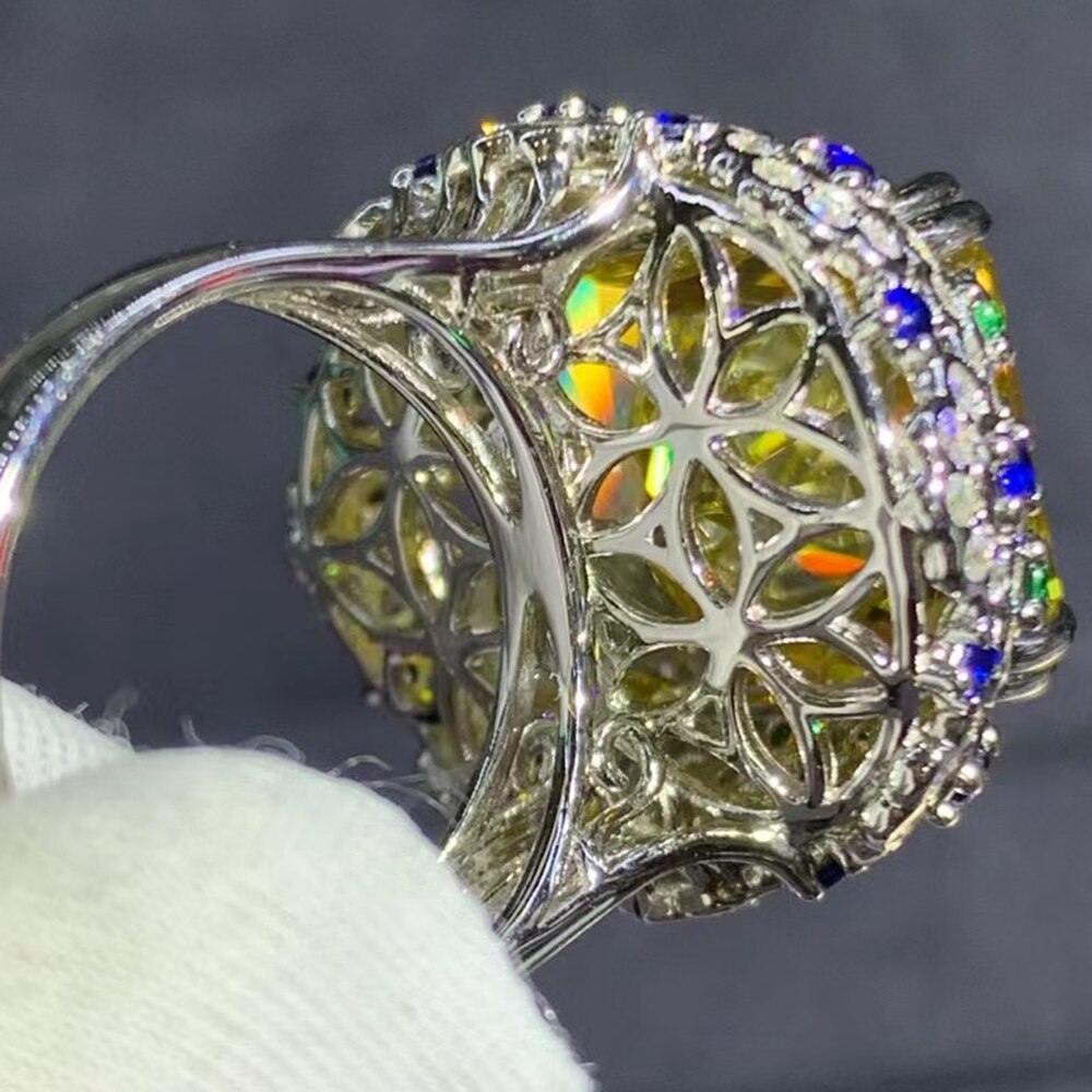 Luxury Solid 925 Sterling Silver 3EX Radiant Cut 15CT VVS D Color Created