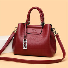 Hand-knitted Luxury Handbags Women Bags Designer Stone Pattern Ladies Handbag