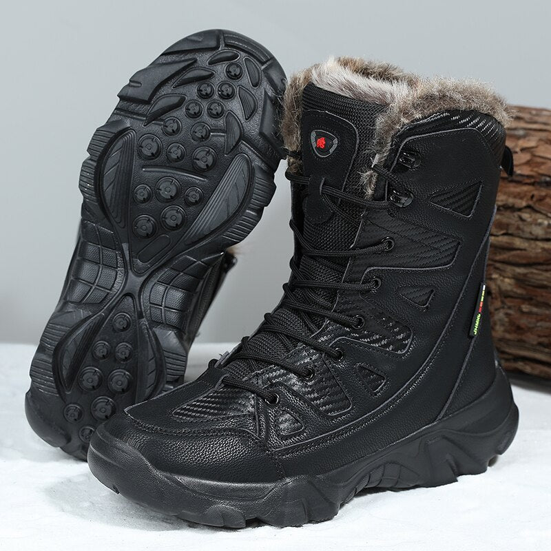 Winter Men Boots Large Size Plush Warm Snow Boots Outdoor Fashionable
