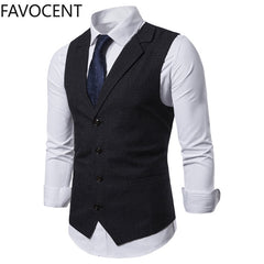 Mens Suit Vest Fashion Slim Fit Thin Plaid Men Waistcoat Tops Slim Business Vest