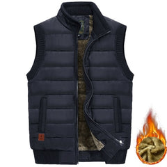 Mens Jacket Sleeveless Vest Winter Male Fleece Warm Vest Coats