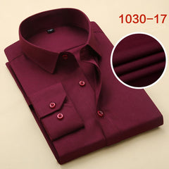 Men Business Formal Shirts Men Work Shirts Plain Long Sleeve Solid