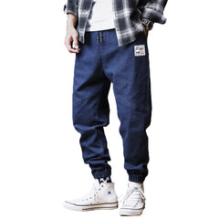 Plus Size Jeans Men Loose Joggers Streetwear Harem Jeans Cargo Pants