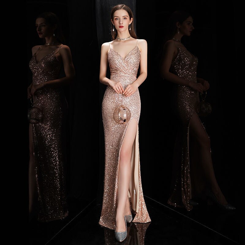 Homecoming Dresses: Prom Dresses Long Sequin Mermaid Evening Party Dress