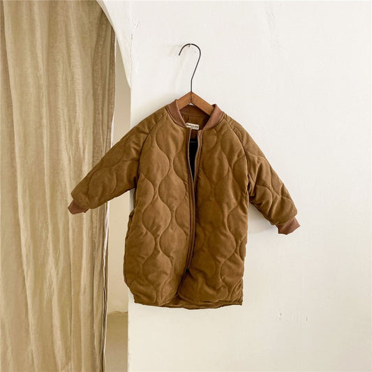 winter children fashion casual mid-length quilted coats boys and girls