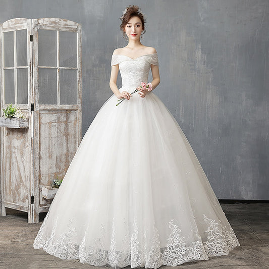 White Bridesmaid Dresses: Off The Shoulder Wedding Dress Light And Simple