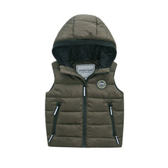 Children Vest Babys Winter Warm Hooded Down Cotton Vest