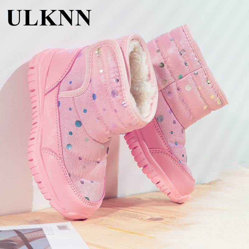 Cotton-Padded Shoes For Children Kids Snow Boots Style Plus