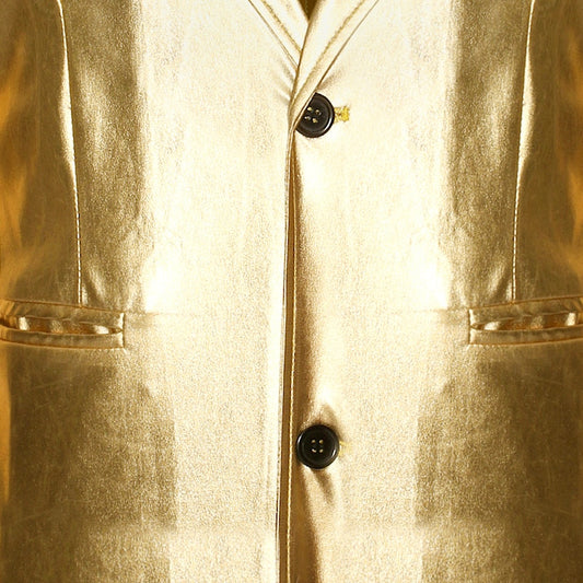 Tuxedo for Mens: Men's Shiny Gold 2 Pieces Suits (Blazer+Pants) Terno Masculino