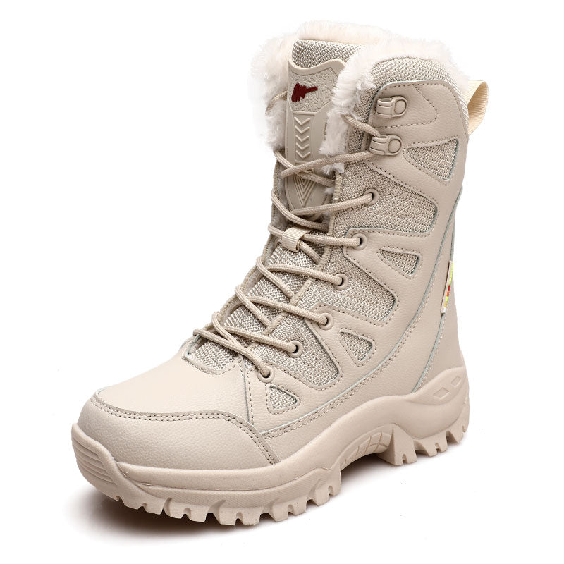 Warm Plush Snow Boots Men Lace Up Casual High Top Men Boots