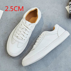 Fashion White Split Leather Women Chunky Sneakers White Shoes Lace Up