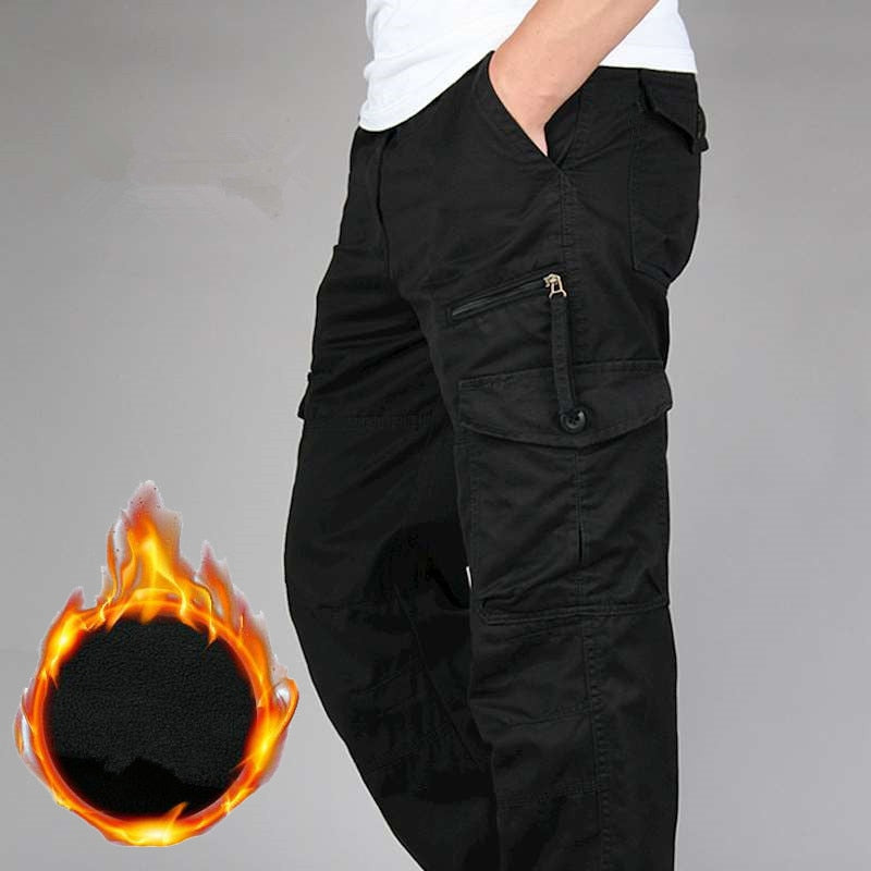 Men Winter Warm Thick Pants Double Layer Fleece Military Army