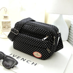 Fashion Polka Dot Multicolor Printed Canvas Women's Crossbody Bag Trend