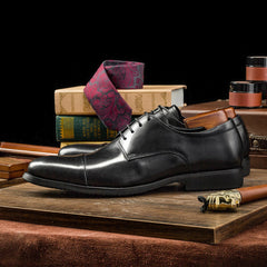 Handmade Luxury Genuine Leather Men Derby Dress Shoes For Wedding