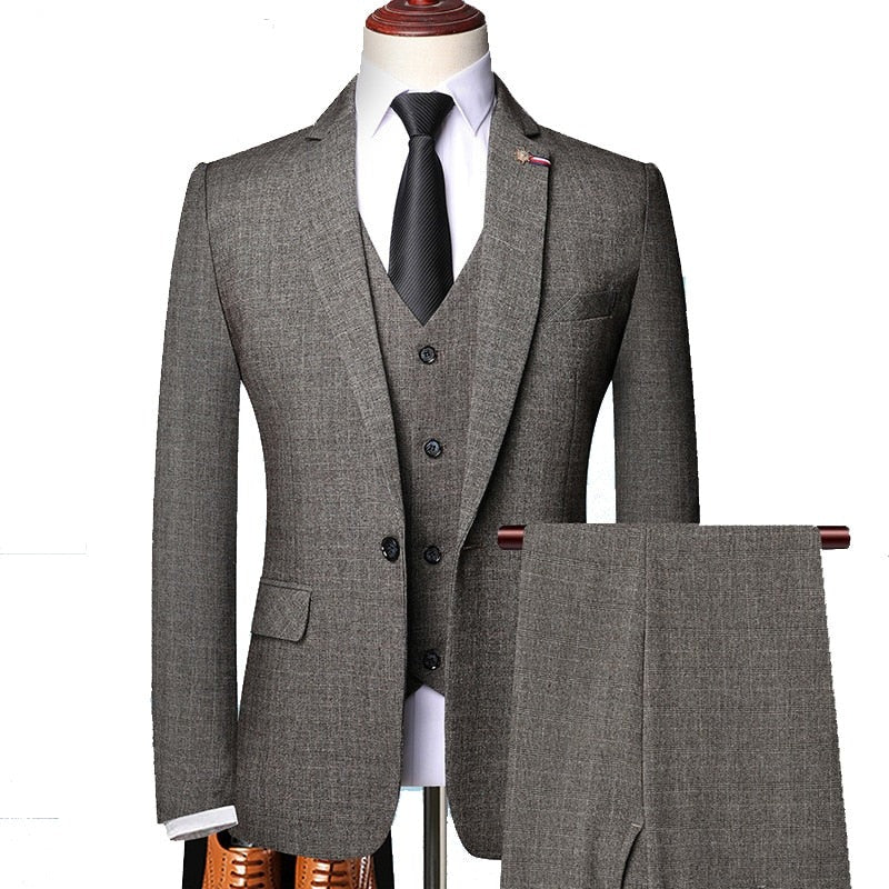 Tuxedo for Mens: Shenrun Men Suits Spring Autumn Business Formal Casual 3 Pieces Suit