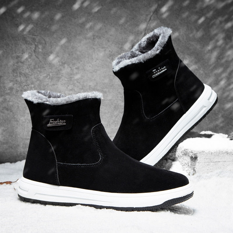 Winter Men Boots Plush Warm Snow Boots for Men Sneakers Fashion Ankle Man