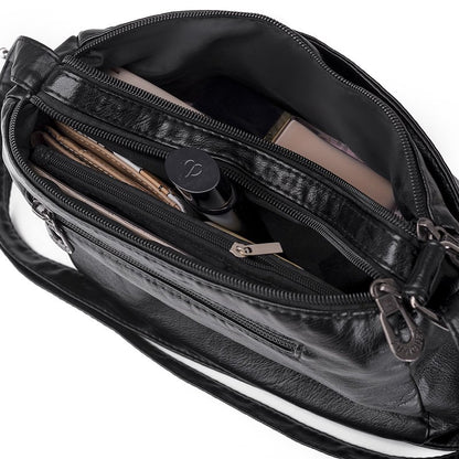 Vintage Women Handbag Purse Pu Leather Shoulder Bag Pockets Crossbody Bag