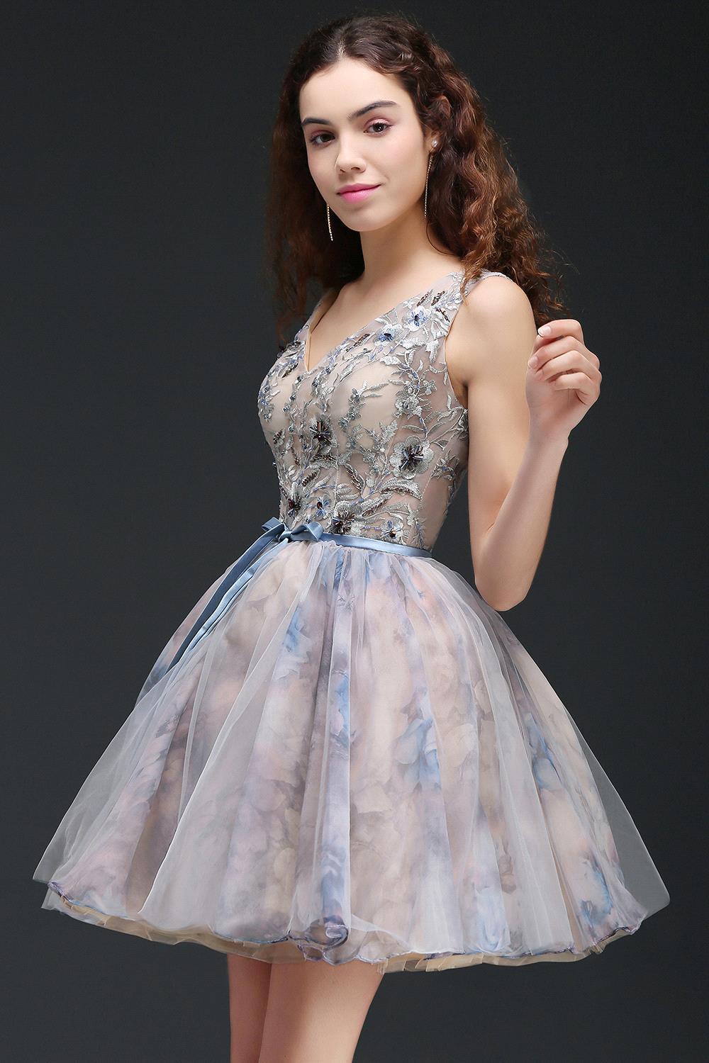 Homecoming Dresses: Prom Dresses Vestidos De Festa Lace Embroidery Dress