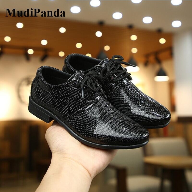 MudiPanda Boys Leather Shoes Children Leather Wedding Oxford Shoes