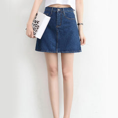 Women Denim Mini Skirt Fashion Summer High Waist Korean Black Skirt