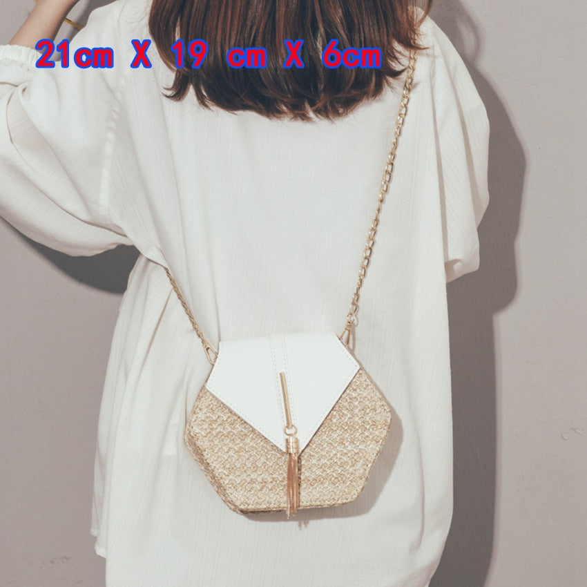 Small Straw Bucket Bags For Women Summer Crossbody Bags Lady Travel