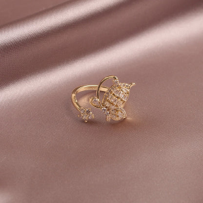 design fashion jewelry copper inlaid zircon light luxury opening delicate smart