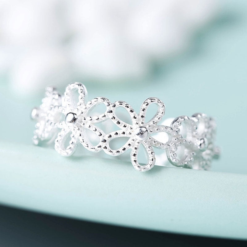 Simple Fashion Silver Color Feather Dolphin Adjustable Ring Exquisite Jewelry