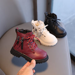 Rubber Boots for Children Boys Martin Boots Autumn Winter Warm Cotton Ankle