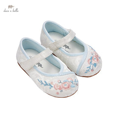 Dave Bella spring fashion baby girls floral embroidery shoes Chinese