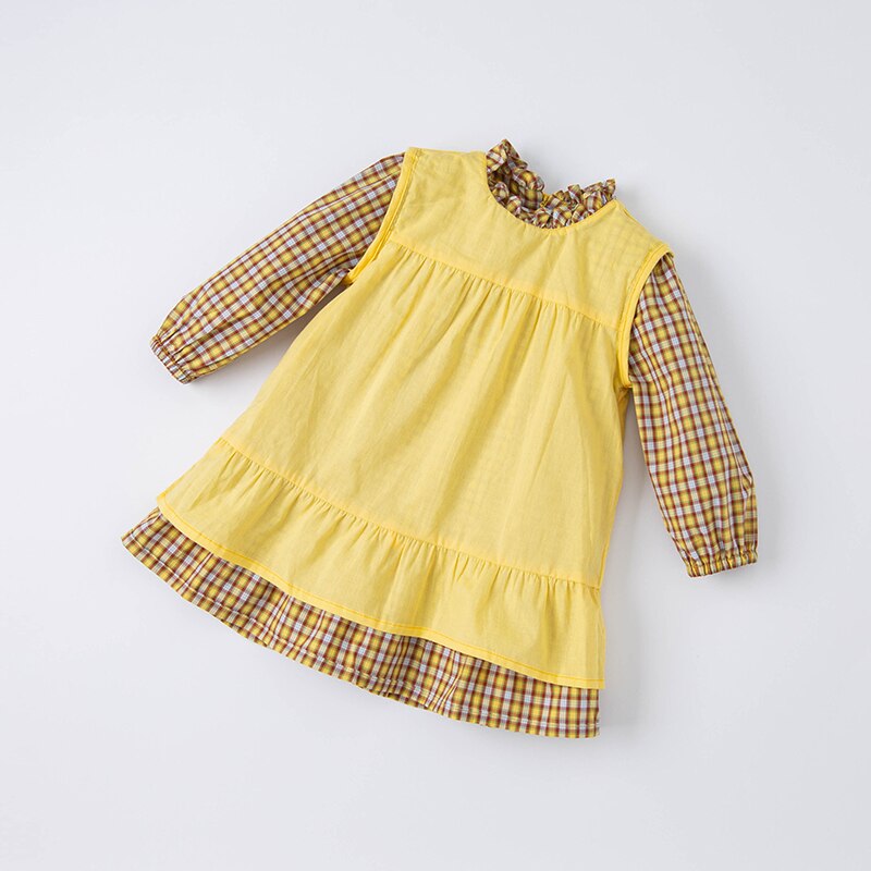 dave bella spring baby girls fashion plaid dress with a small bag party dress
