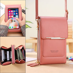 Women Bags Soft Leather Wallets Touch Screen Cell Phone Purse Crossbody