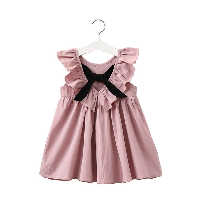 Girls Dress Strap Hollow Embroidery Casual Sleeveless Party Princess Dress