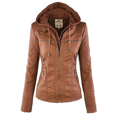 Faux Leather Jacket Women Basic Jacket Coat Female Winter Motorcycle Jacket