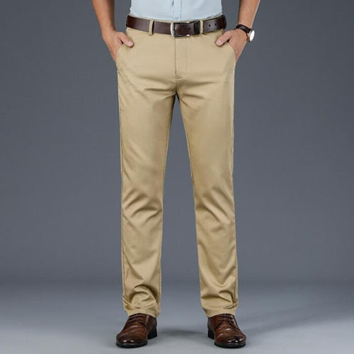 Spring summer men's pants business high quality brand stretch straight pants