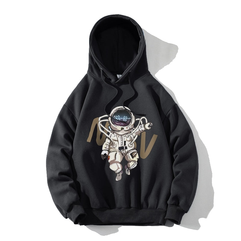 Fashion Black White Sweatshirt Men Hip Hop Long Sleeve Pullover Hoodies