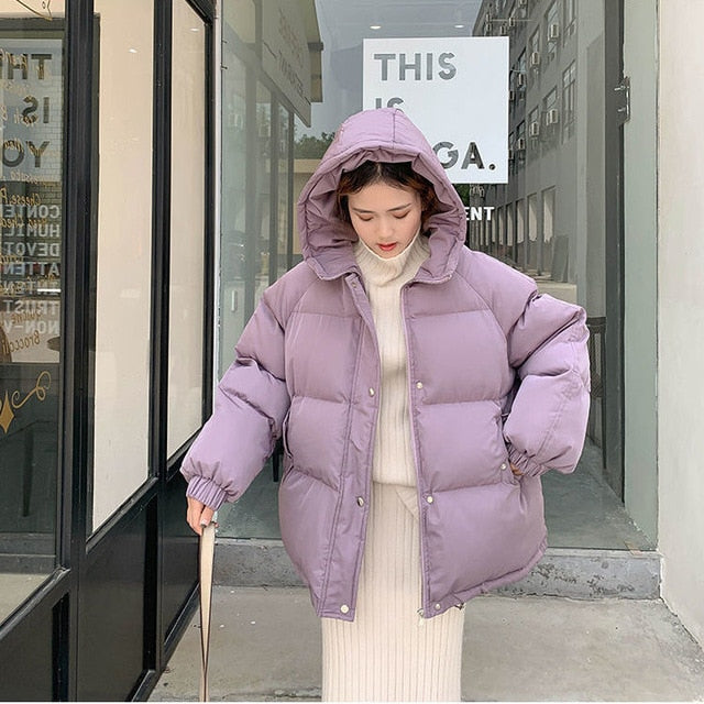 Women Short Jacket Winter Thick Hooded Cotton Padded Coats